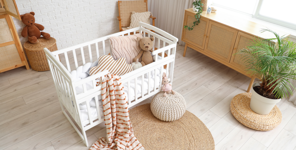 nature inspired baby nursery with earthy tones and vibes